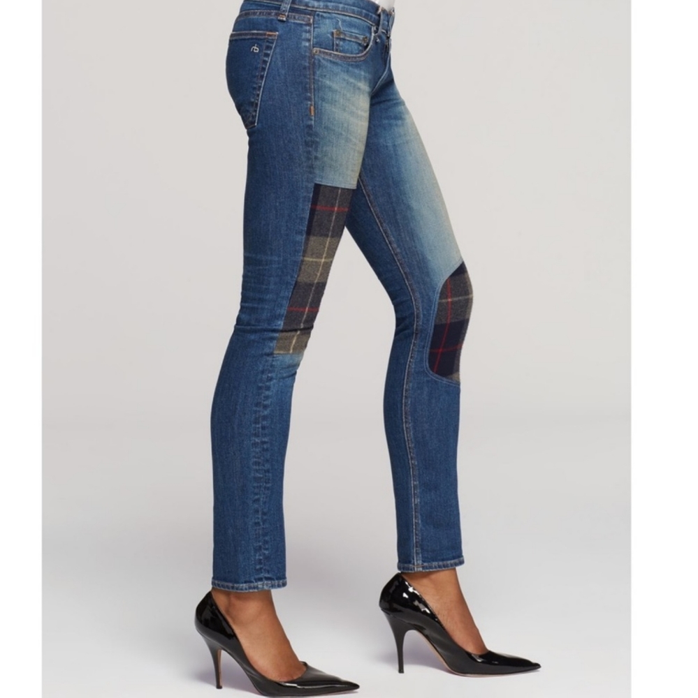 rag & bone The Free plaid Patch  Jeans